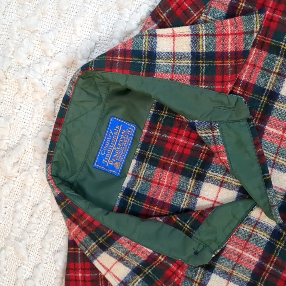 Pendleton Vintage Plaid Country Traditionals Large Men's 100% Wool Button Up